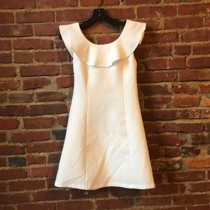 She & Sky Textured Ruffle Collar Mini Dress